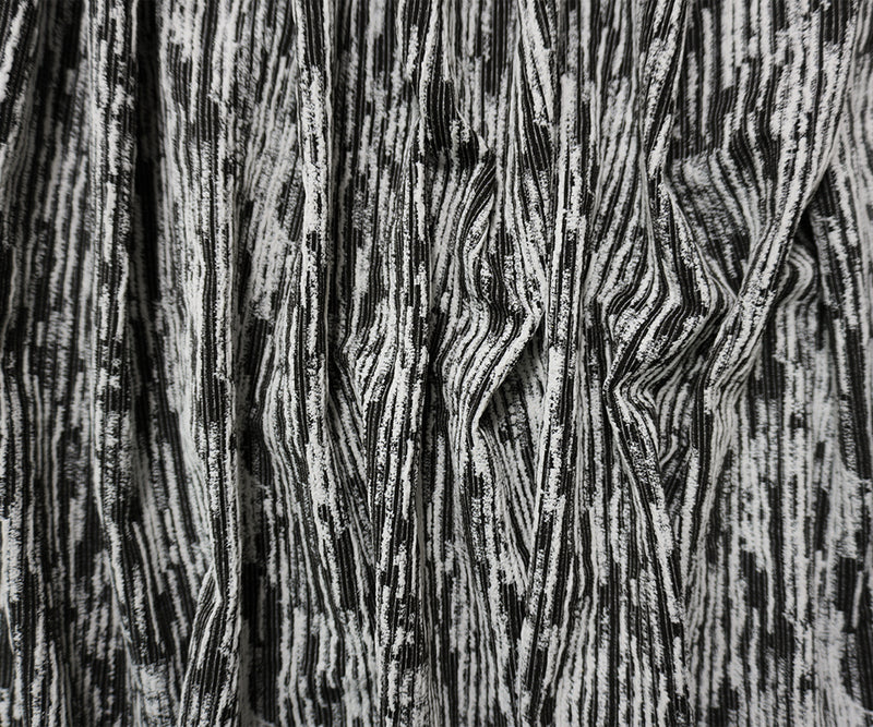 Black Famous Maker Nylon Abstract Jacquard Double Knit Fabric