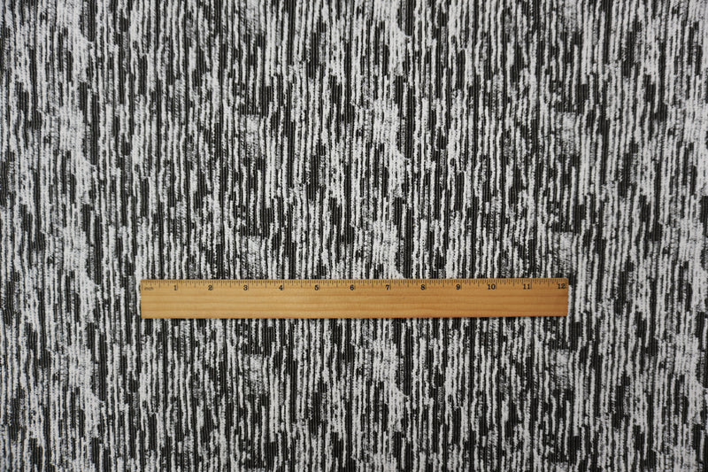 Black Famous Maker Nylon Abstract Jacquard Double Knit Fabric