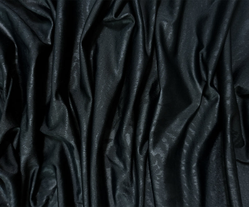 Black Famous Maker Nylon Wood Grain Tricot Knit Fabric