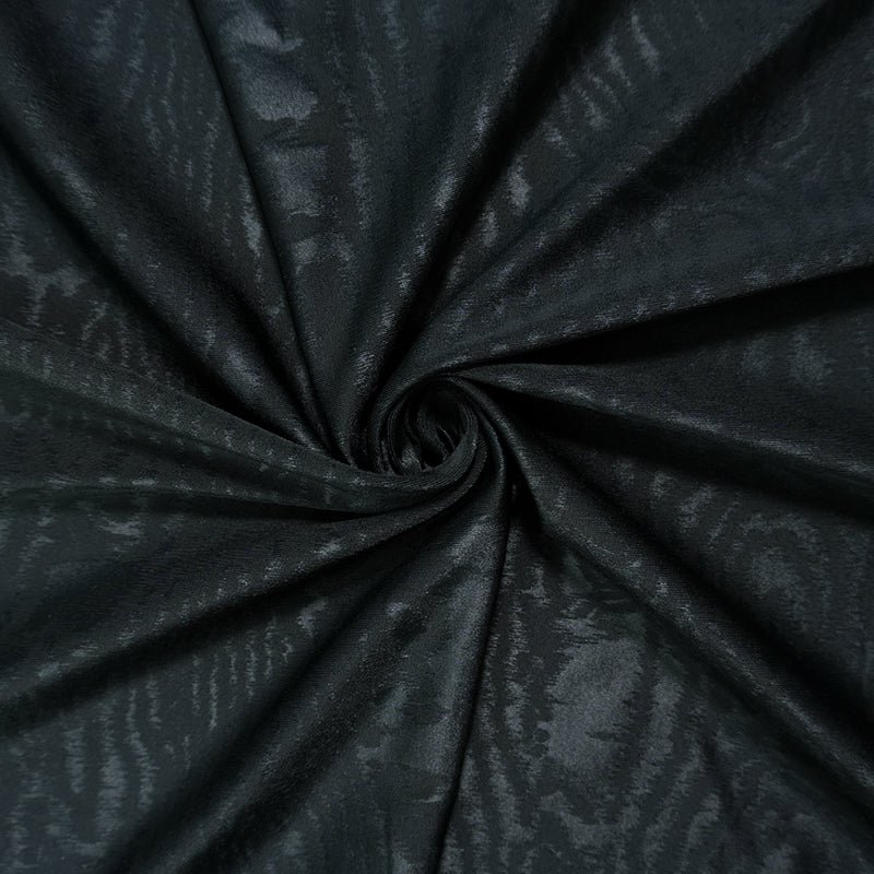 Black Famous Maker Nylon Wood Grain Tricot Knit Fabric