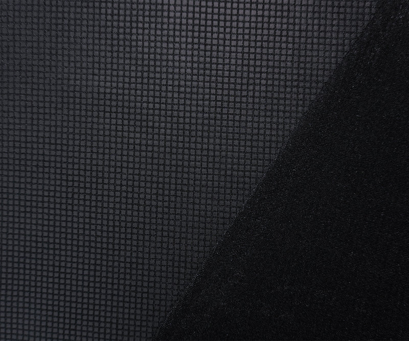Black Famous Maker Poly Semi-Sheer Square Jersey Knit Fabric