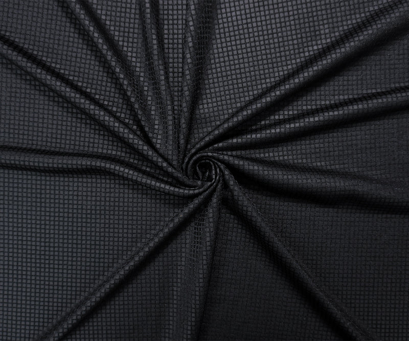 Black Famous Maker Poly Semi-Sheer Square Jersey Knit Fabric