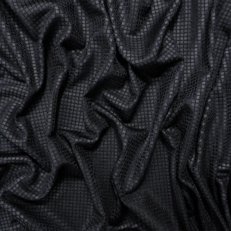Black Famous Maker Poly Semi-Sheer Square Jersey Knit Fabric