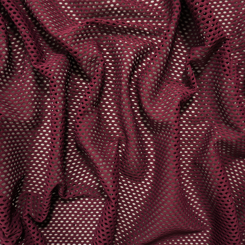 Burgundy Purple Famous Maker Nylon Spandex Net Yoga Knit Fabric