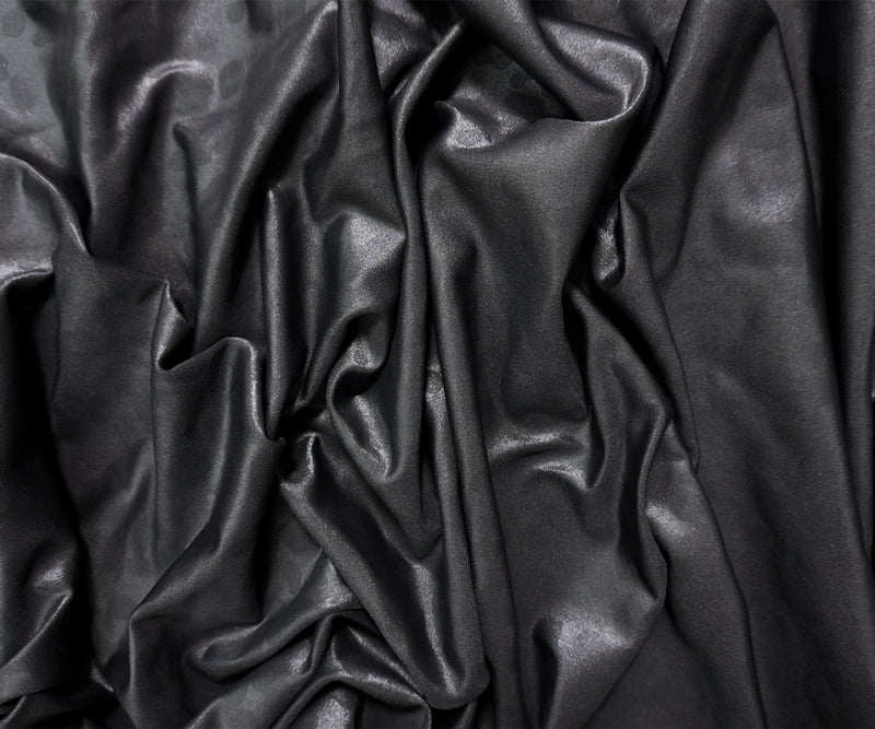Deep Gray Famous Maker Nylon Leopard Satin Tricot Knit Fabric