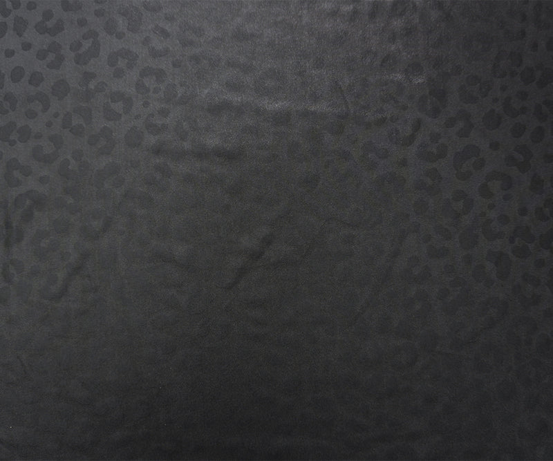 Deep Gray Famous Maker Nylon Leopard Satin Tricot Knit Fabric