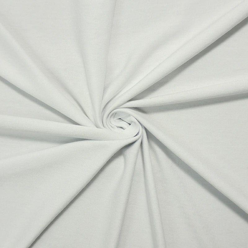White Famous Maker Rayon Spandex Solid Slub Jersey Knit Fabric