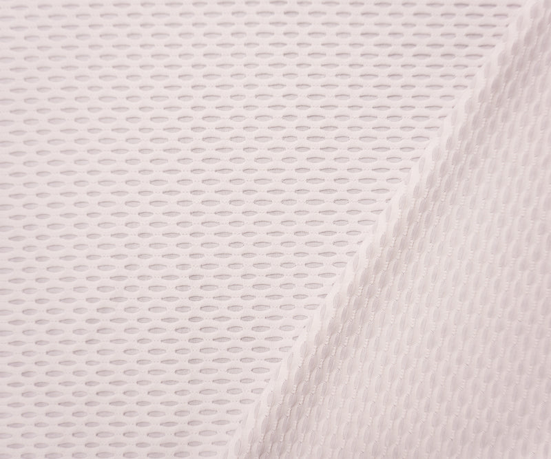 White Famous Maker Nylon Spandex Mesh 3D Knit Yoga Fabric