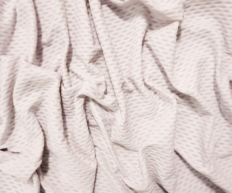White Famous Maker Nylon Spandex Mesh 3D Knit Yoga Fabric