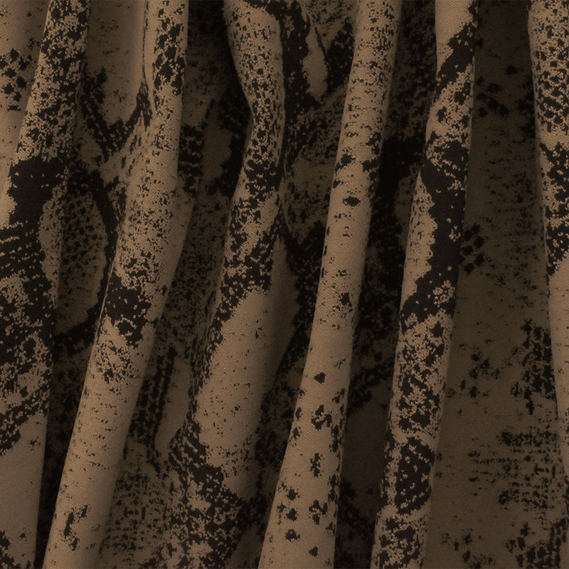 Brown-Black Famous Maker Reptile Poly Stretch Jacquard Yoga Knit Fabric
