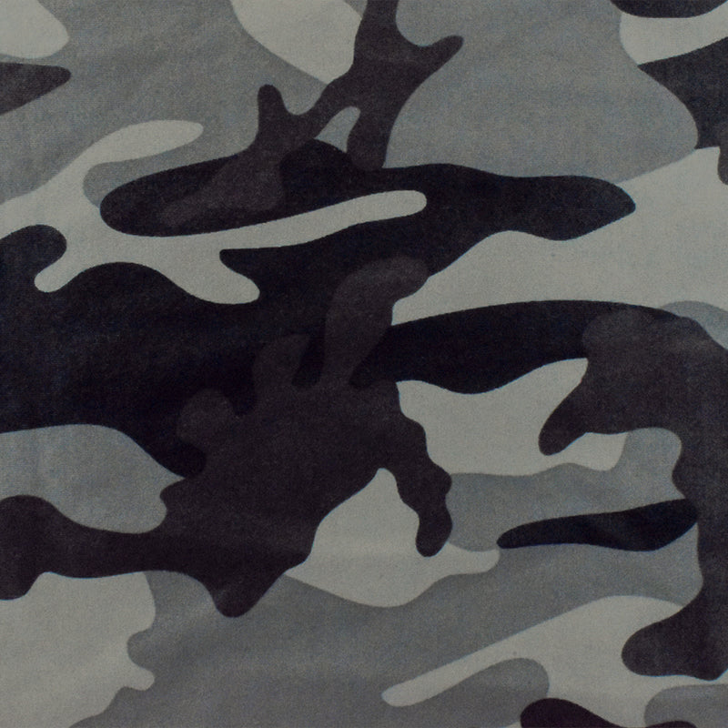 Gray-Black-Multi Famous Maker Camo Print Nylon Tricot Swimwear Knit Fabric