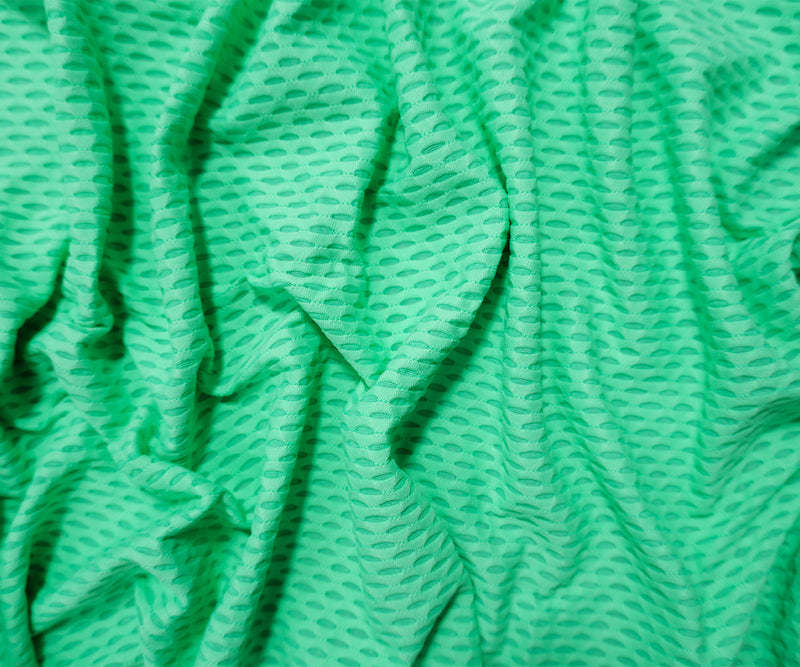 Mint Green Famous Maker Nylon Spandex Mesh 3D Knit Yoga Fabric