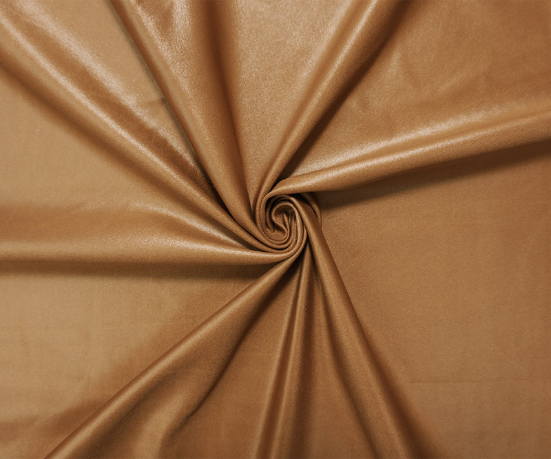 Brown Famous Maker Nylon Solid Satin Tricot Knit Yoga Fabric