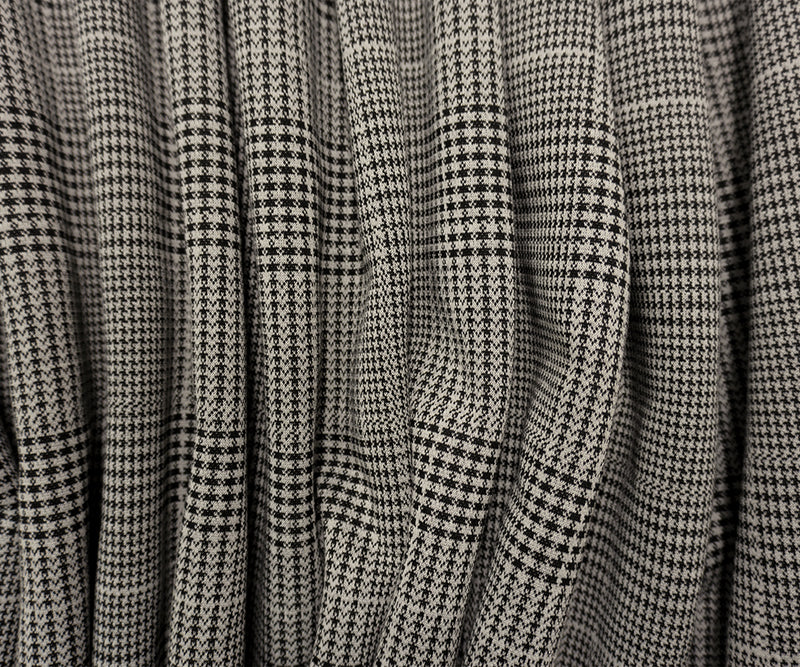 Gray-Black Famous Maker Poly Houndstooth Fleece Knit Fabric