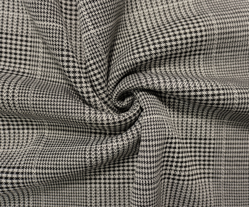 Gray-Black Famous Maker Poly Houndstooth Fleece Knit Fabric