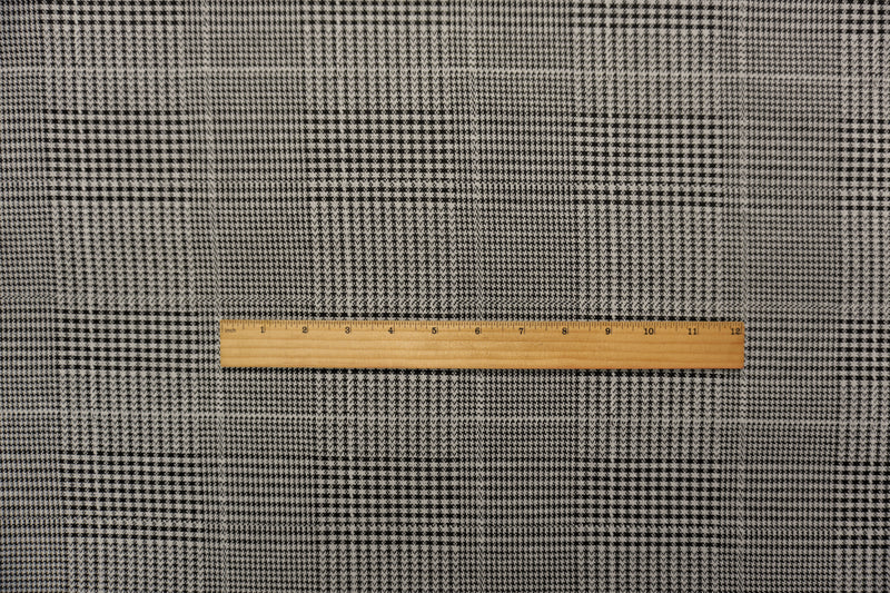 Gray-Black Famous Maker Poly Houndstooth Fleece Knit Fabric