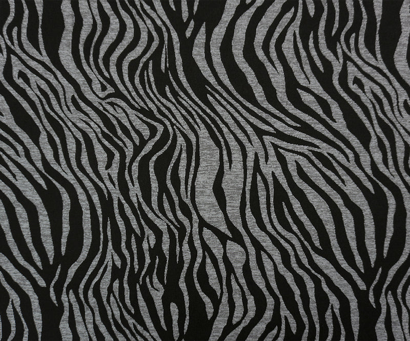 Black Famous Maker Nylon Zebra Jacquard Double Knit Yoga Fabric