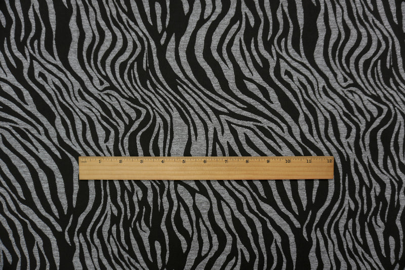 Black Famous Maker Nylon Zebra Jacquard Double Knit Yoga Fabric
