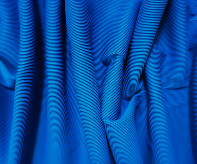 Blue Famous Maker Nylon 3D Stripe Texture Yoga Knit Fabric