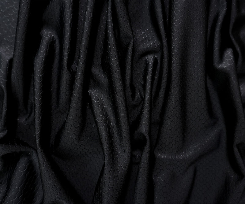 Black Famous Maker Nylon Reptile Scale Interlock Yoga Knit Fabric