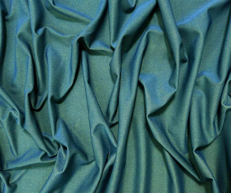 Teal Famous Maker Nylon Heather Interlock Yoga Knit Fabric