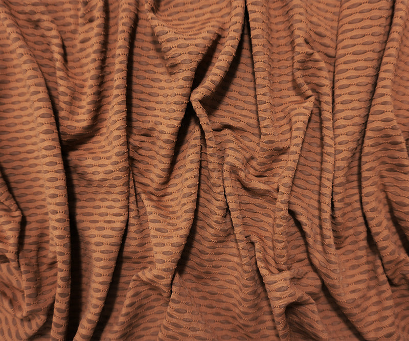 Brown Famous Maker Nylon Spandex Mesh 3D Knit Yoga Fabric
