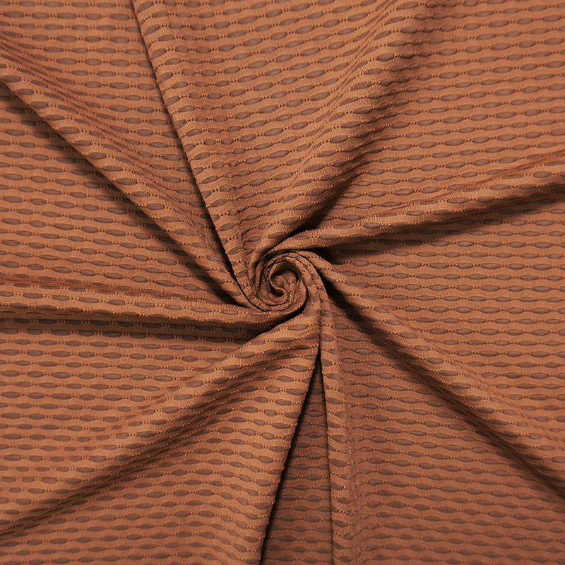 Brown Famous Maker Nylon Spandex Mesh 3D Knit Yoga Fabric