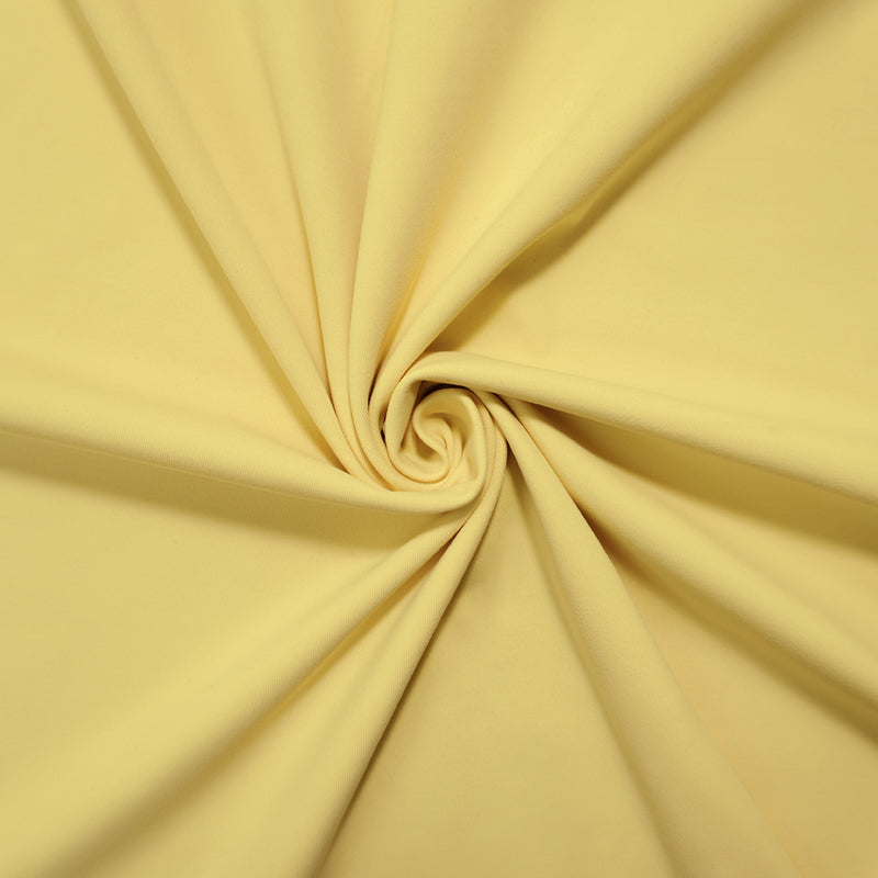 Pastel Yellow Famous Maker Nylon Solid Tricot Knit Yoga Fabric