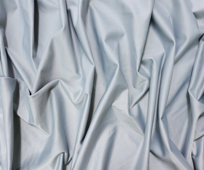 Gray Famous Maker Nylon Solid Satin Tricot Knit Yoga Fabric