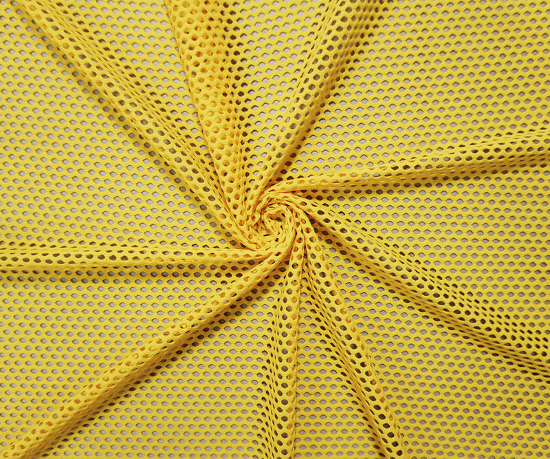 Yellow Famous Maker Nylon Spandex Net Yoga Knit Fabric