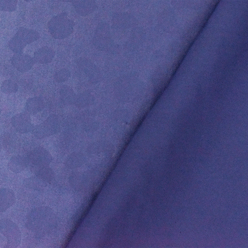 Cobalt Blue Famous Maker Leopard Printed Satin Tricot Swimwear Knit Fabric