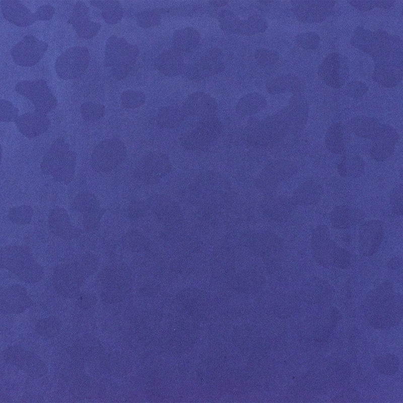 Cobalt Blue Famous Maker Leopard Printed Satin Tricot Swimwear Knit Fabric