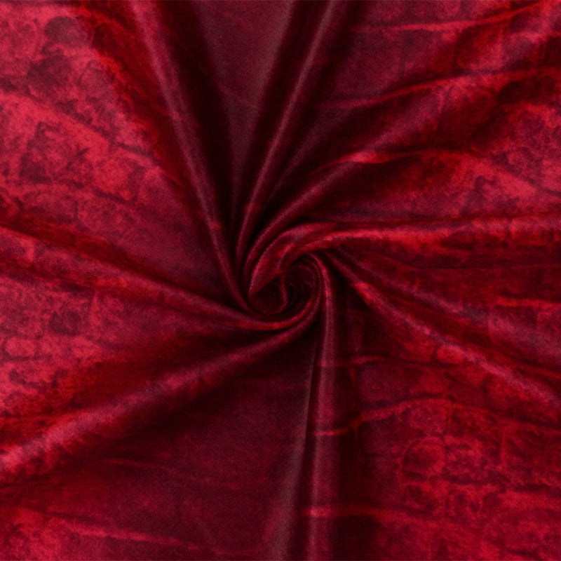 Red-Multi Famous Maker Reptile Printed Satin Tricot Swimwear Knit Fabric