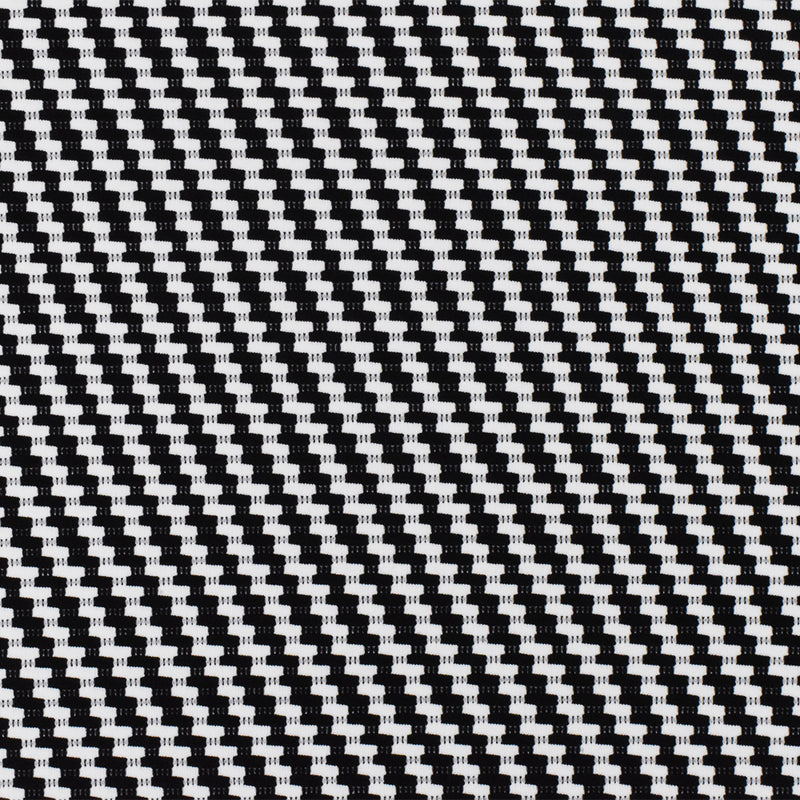 Black-White Famous Maker Twill Patterned Jacquard Activewear Knit Fabric