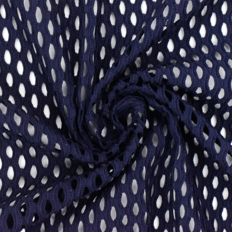 Dark Indigo Blue Famous Maker Mesh Stretch Yoga Activewear Knit Fabric