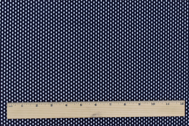 Dark Indigo Blue Famous Maker Mesh Stretch Yoga Activewear Knit Fabric