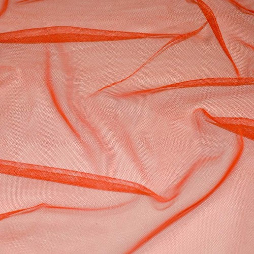 Deep Clementine Orange Mesh Knit Fabric