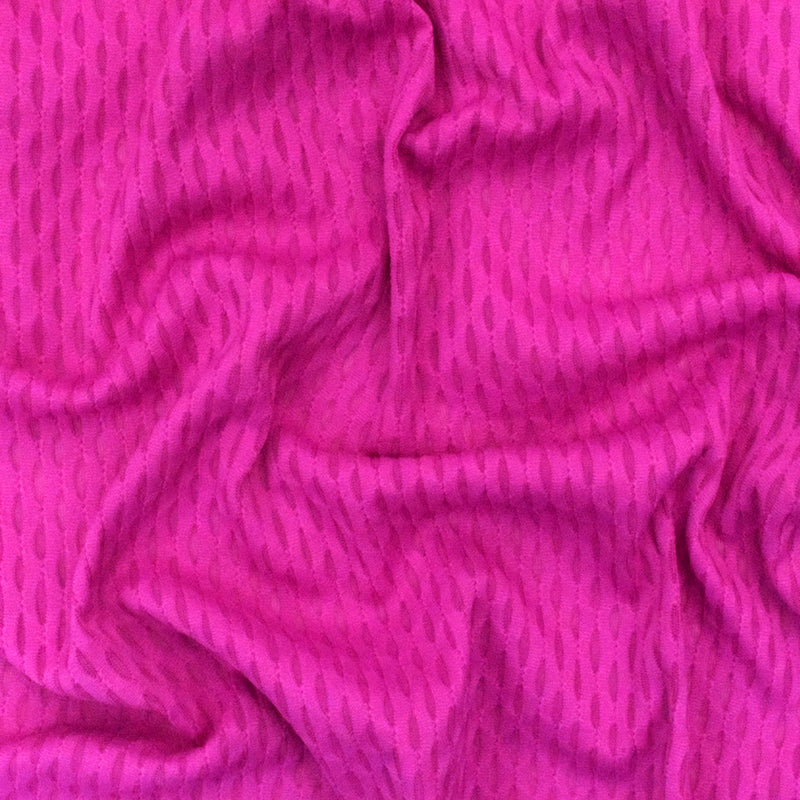 Intense Fuchsia Pink Famous Maker Stretch 3D Mesh Yoga Activewear Fabric