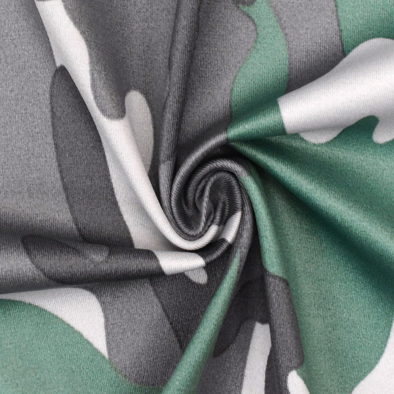 Green-Multi Famous Maker Camouflage Printed Stretch Tricot Swimwear Fabric