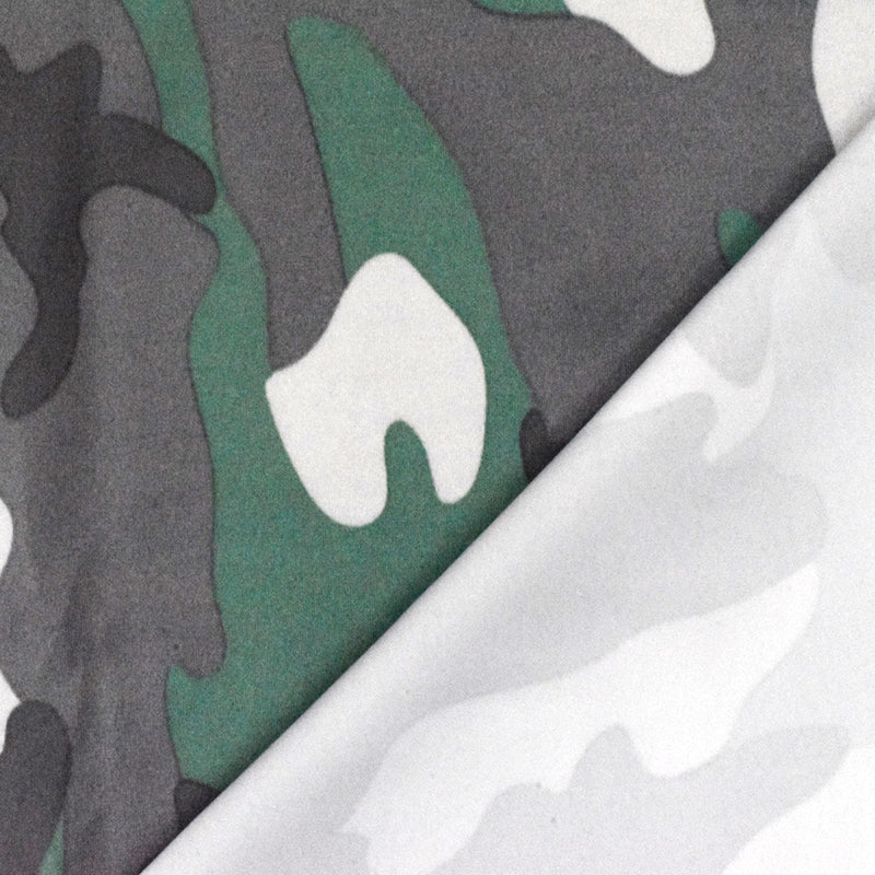 Green-Multi Famous Maker Camouflage Printed Stretch Tricot Swimwear Fabric