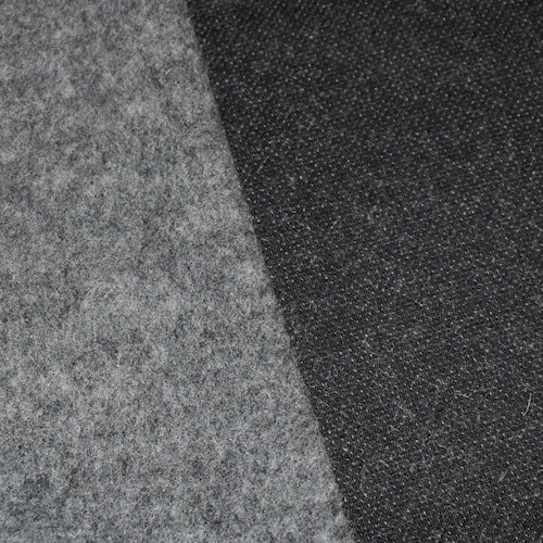 Static Gray One Sided Wool Blend Fleece Knit Fabric