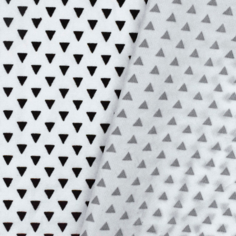 Classic Black-White Velvet Flocked Triangle Printed Ripstop Woven Fabric