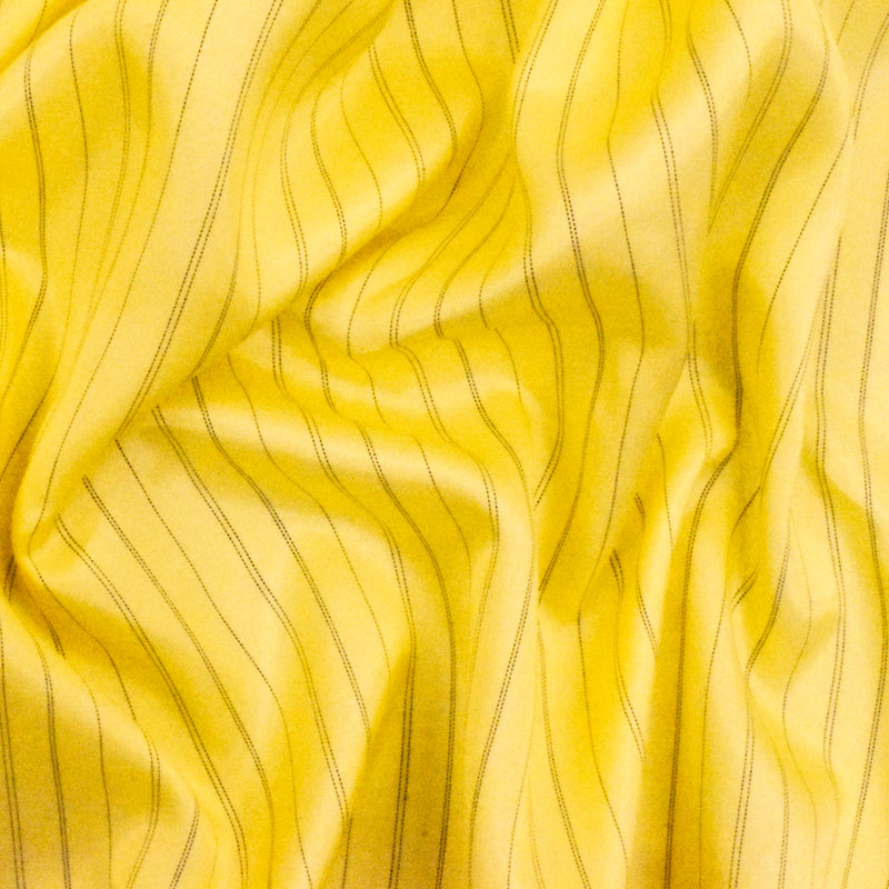 Sunflower Yellow-Black Stripe Polyester Lining Woven Fabric