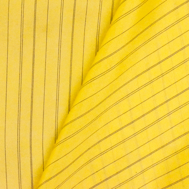 Sunflower Yellow-Black Stripe Polyester Lining Woven Fabric