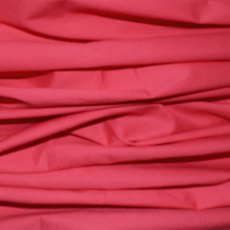 Hot Pink Poplin Stretch Woven Fabric