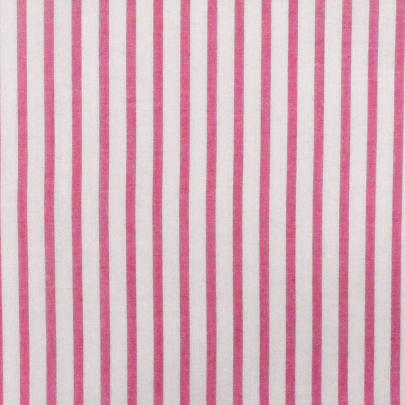 Sweet Pink-White Stripe Cotton Lawn Woven Fabric