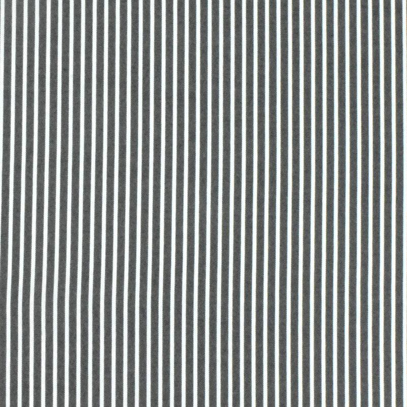Intense White-Black Stripe Polyester Shirting Woven Fabric