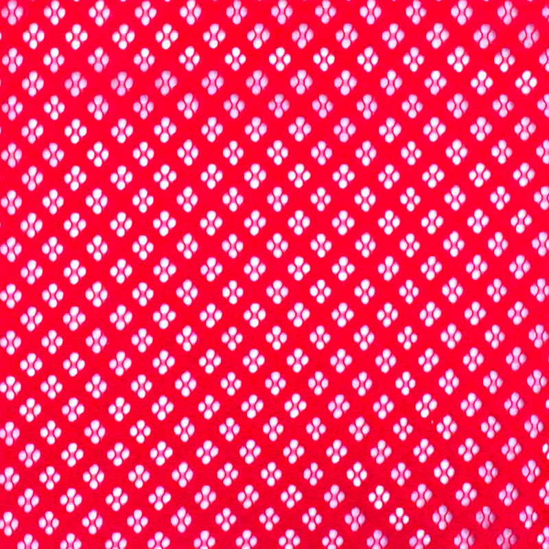 Lipstick Red Diamond Crochet Lace Knit Fabric