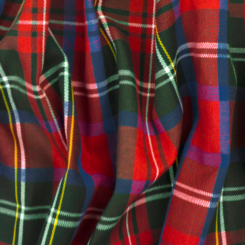 3 YD PC-Dark Red-Blue-Multi Plaid Twill Woven Fabric