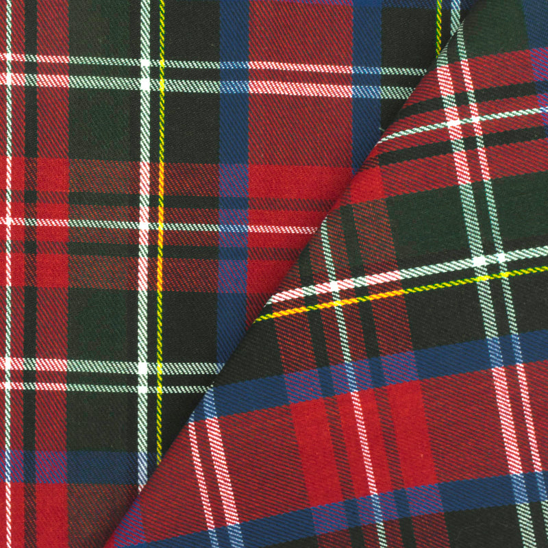 3 YD PC-Dark Red-Blue-Multi Plaid Twill Woven Fabric